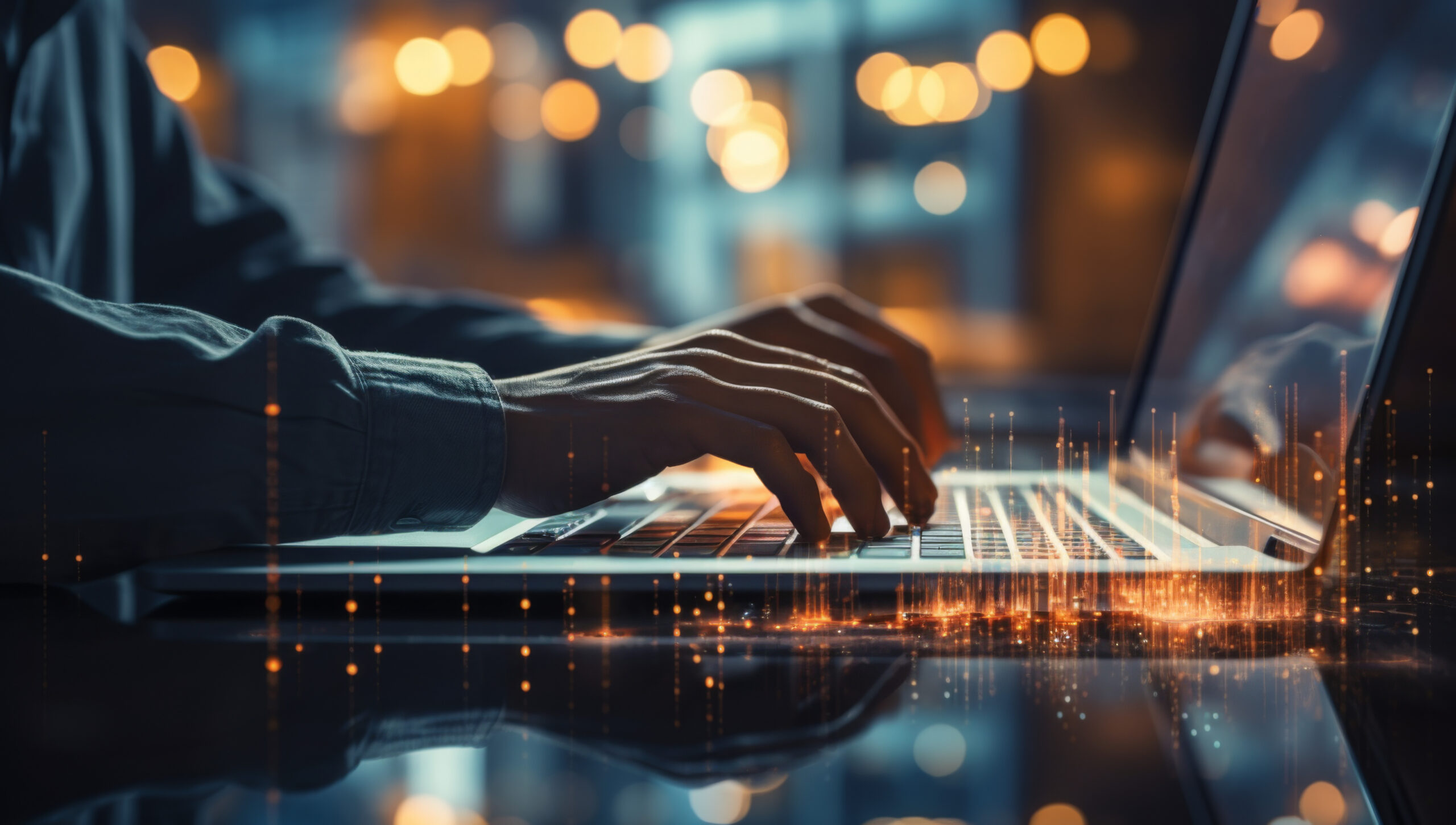 businessman hand working with new modern computer and business strategy as concept